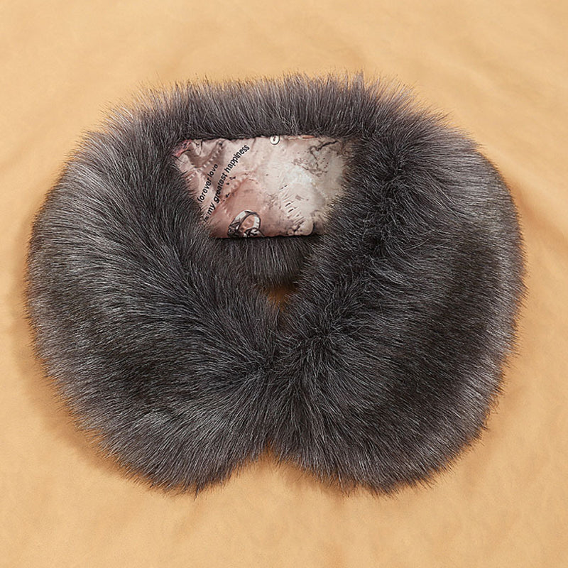 Natural Fur Collar Winter Scarf
