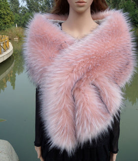 Faux Raccoon Fur Party Scarf