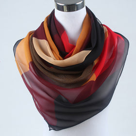 Rainbow Chiffon Silk Scarf